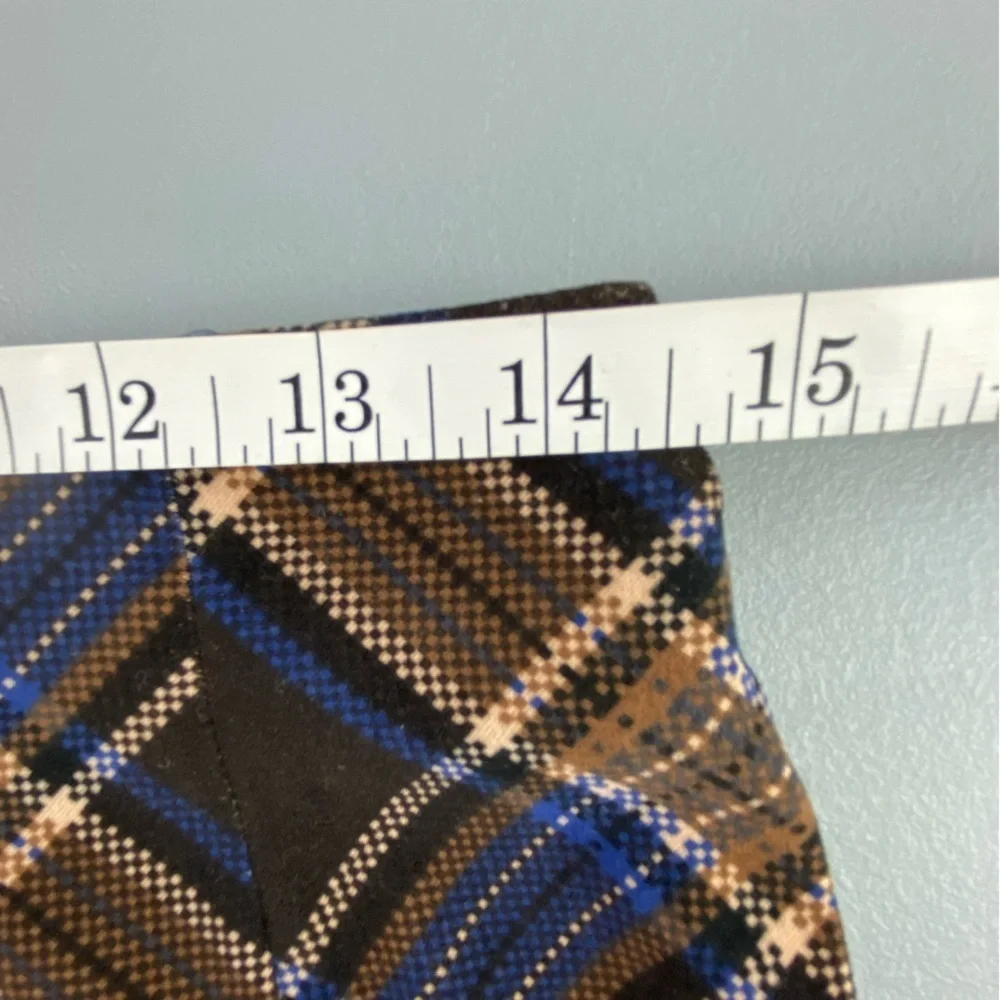 Briggs New York Plaid Brown/Blue/Cream Midi Skirt, 10P